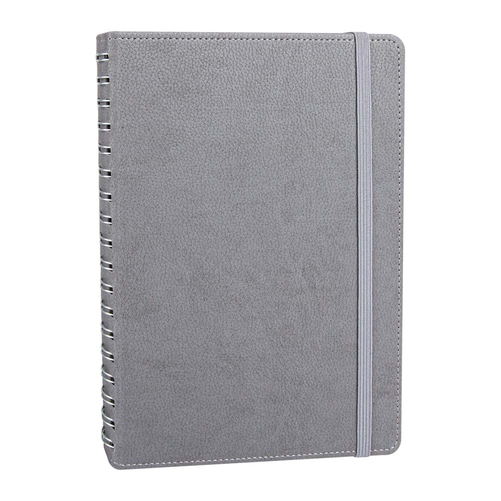 SÖĞÜTÖZÜ GRİ SPİRALLİ TARİHSİZ DEFTER (17X24 CM)