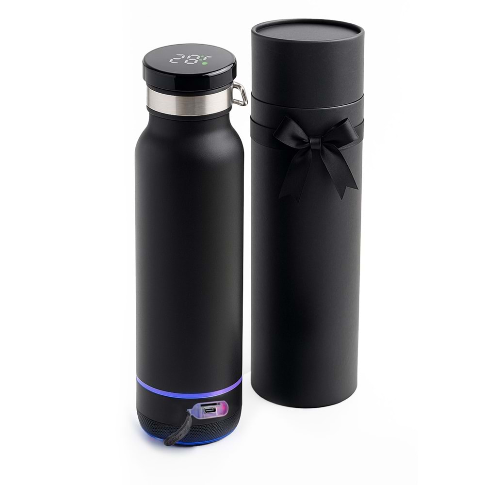 IHLARA SİYAH 650 ML DERECELİ HOPARLÖRLÜ TERMOS