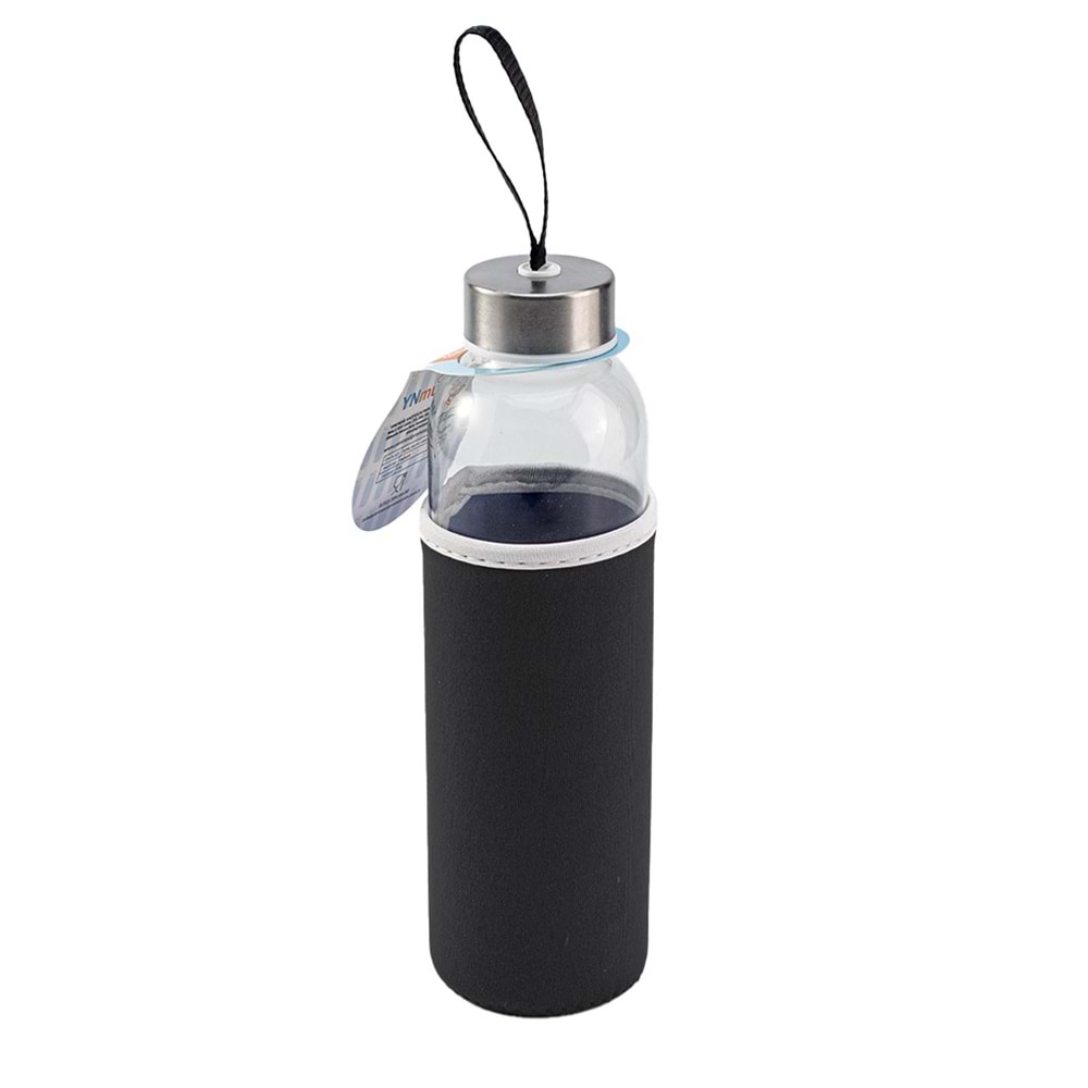 LADOGA SİYAH 550 ML CAM MATARA