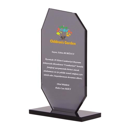OSKAY SİYAH KRİSTAL PLAKET