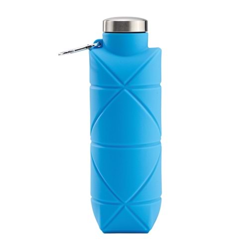 AYDENİZ MAVİ 700 ML KATLANABİLİR SİLİKON MATARA
