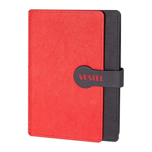 SARAY KIRMIZI TARİHSİZ DEFTER (15X21 CM)