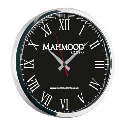 NEPTÜN091 SİYAH-GÜMÜŞ METAL DUVAR SAATİ(350 MM)