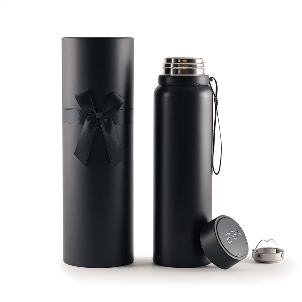 GÖYNÜK SİYAH 1000 ML DERECELİ TERMOS